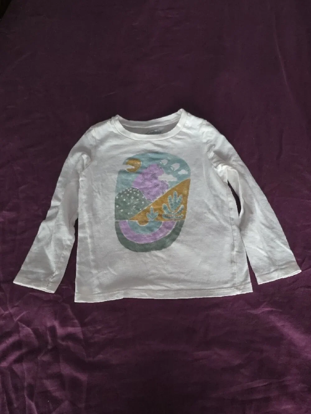 OshKosh B'gosh White Graphic Long-Sleeve Top with Navy Pajama Pants